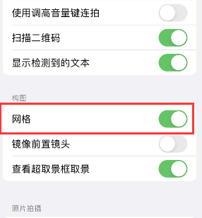 高县苹果手机维修网点分享iPhone如何开启九宫格构图功能 