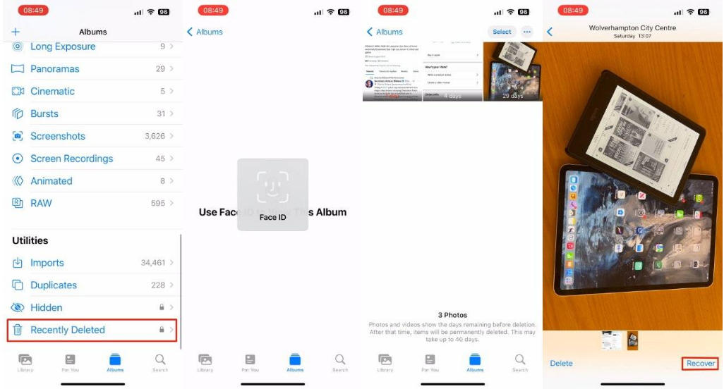 高县苹果14维修分享 iPhone14 上恢复已删除的照片 