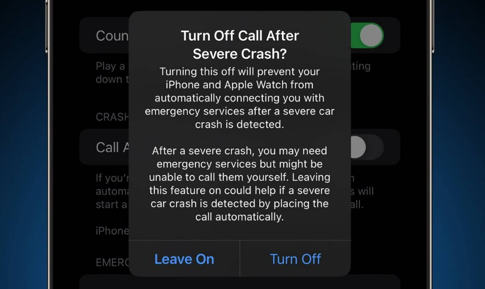 高县苹果14维修分享 iPhone 14 和 Apple Watch 上关闭崩溃检测 