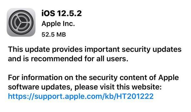 高县苹果手机维修分享iOS12.5.2发布，建议所有老苹果用户安装 